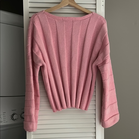 Pink Ribbed Knit Sweater - Picture 4 of 4